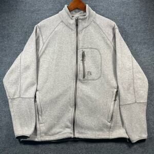 Avalanche Full Zip Fleece Shacket Men's XXL White/Cream Zip Pockets Outdoor